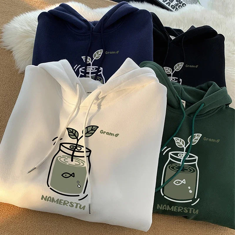 Herren Hoodies mit kawaii Cartoon Grafik im y2k Streetwear Stil