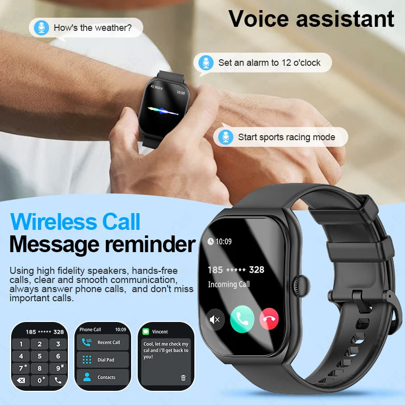 LIGE 2,01 "3D Gebogene Bildschirm Mode Smart Uhr Männer Herz Rate Sport Wasserdichte Bluetooth Anruf Frauen Smartwatch Für Android IOS