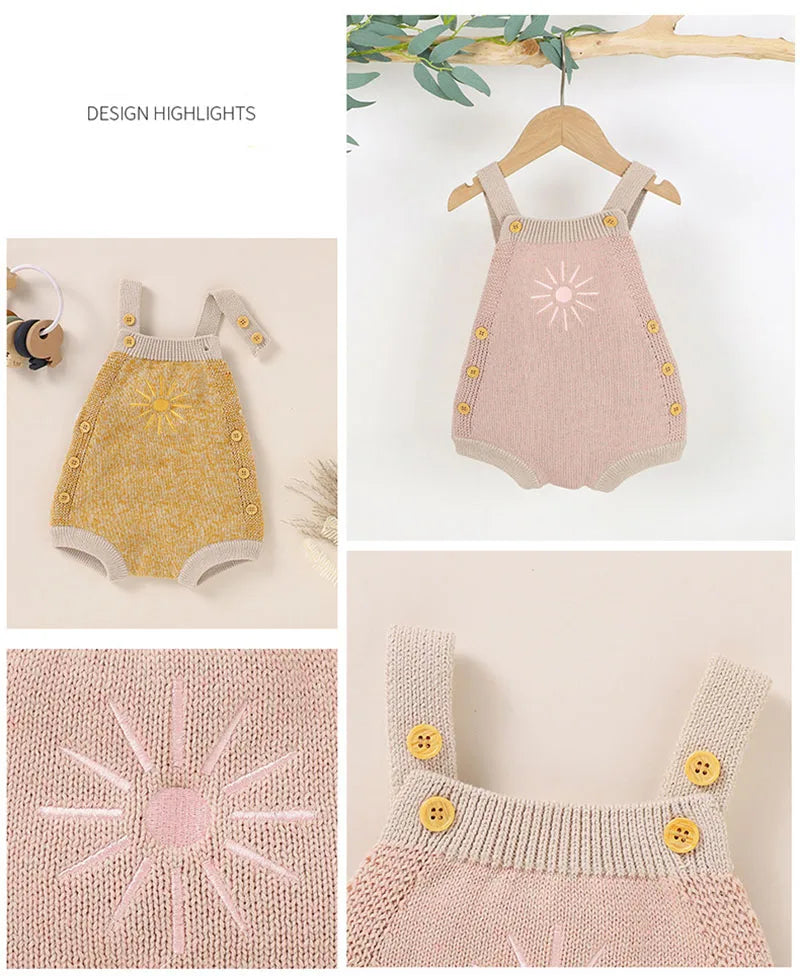 Baby Overall mit Sonnenblumen-Muster für Mädchen im Koreanischen Stil