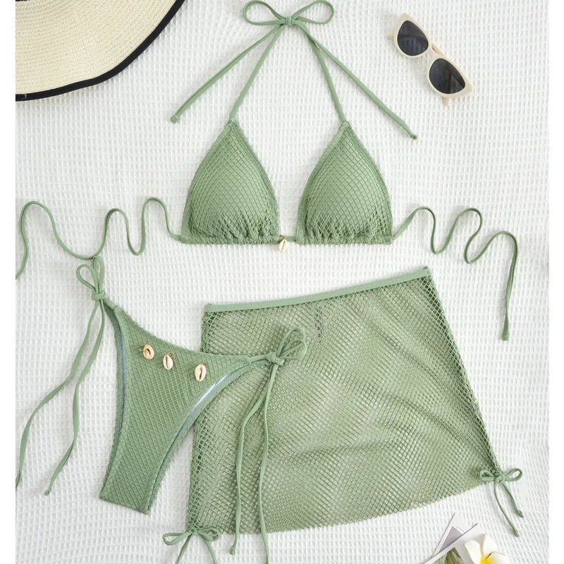 Sexy Bikini-Set mit Push-up und hoher Taille – Perfekt für Strand und Pool