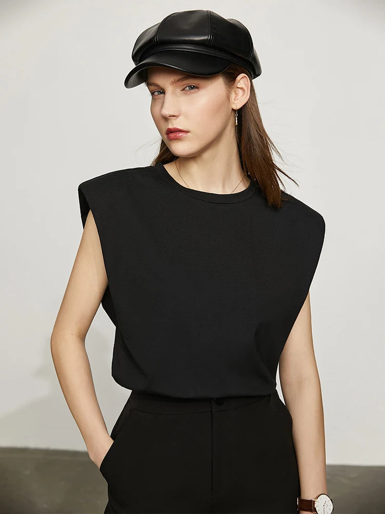 Damen T-Shirt im Retro-Stil mit lockerem Schnitt aus mercerisierter Baumwolle