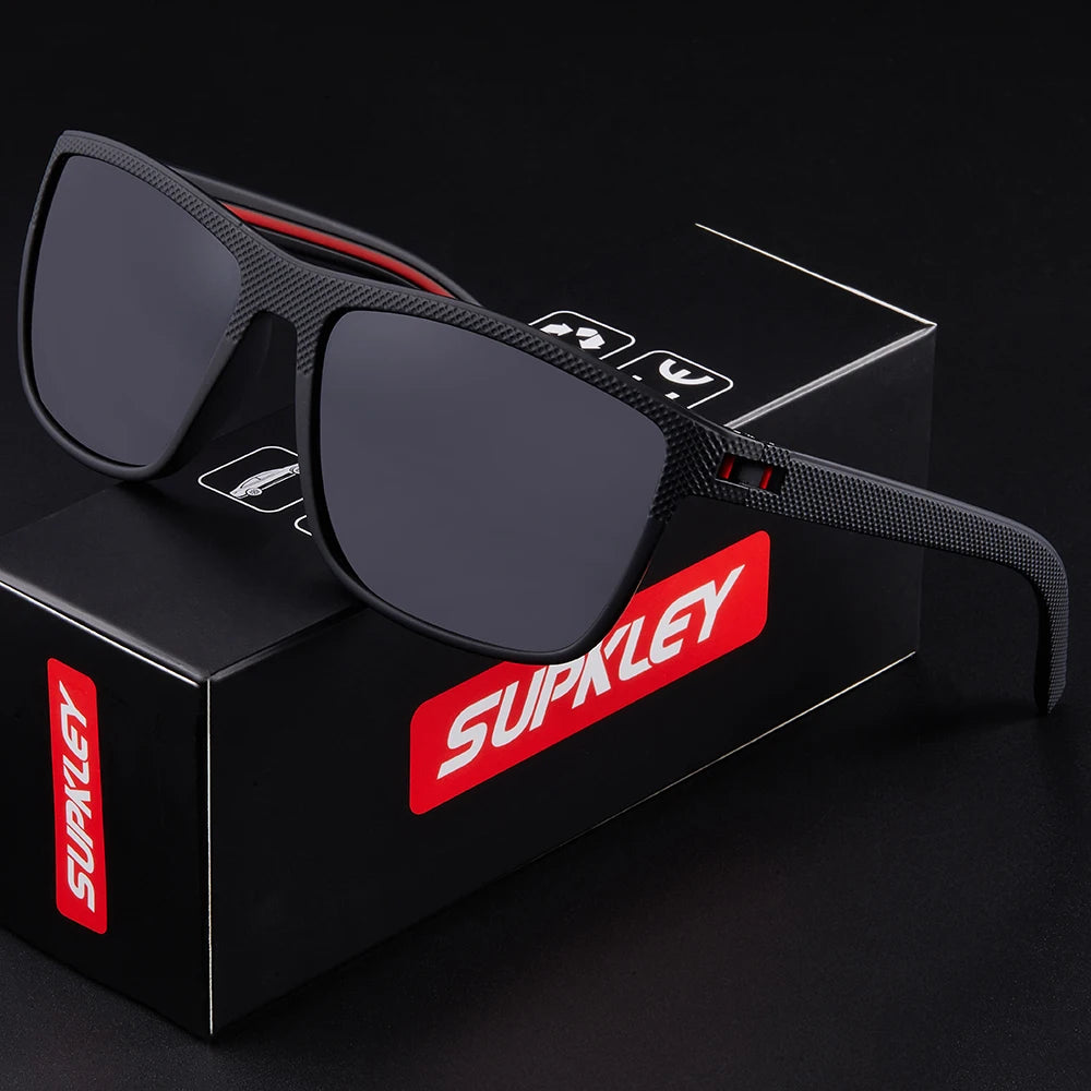 Sonnenbrille Sport Rechteck TR90 polarisiert UV400 Spiegel Herren