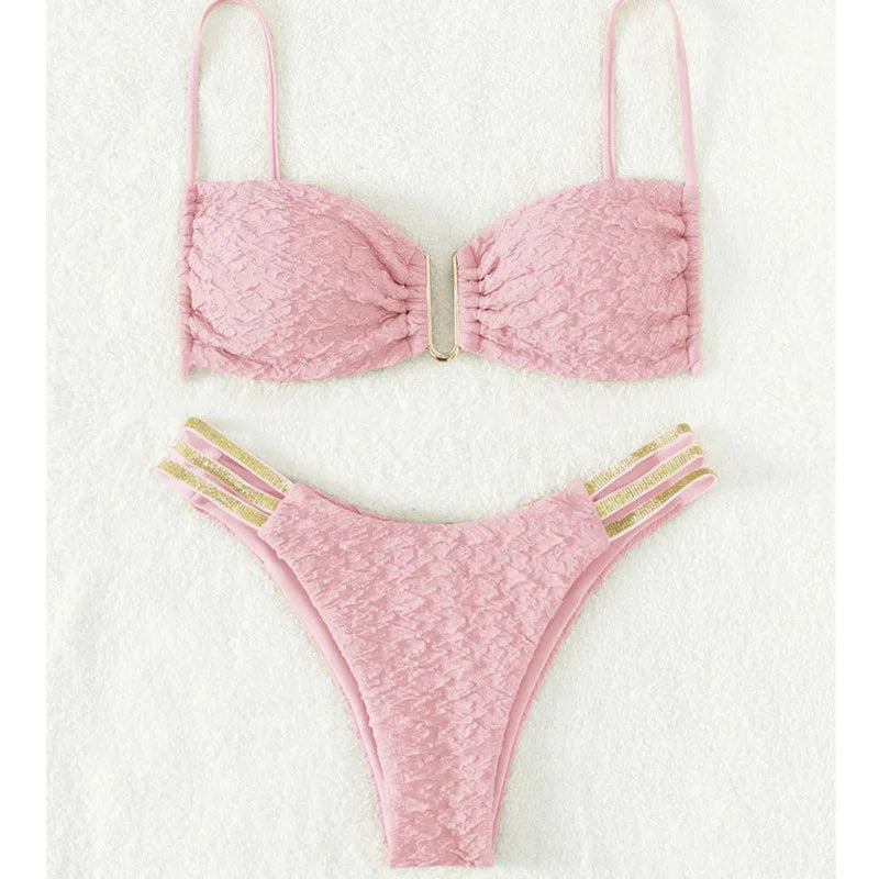 Floraler Bikini-Set mit Push-up-Effekt – Sexy Bademode für Damen am Strand oder Pool
