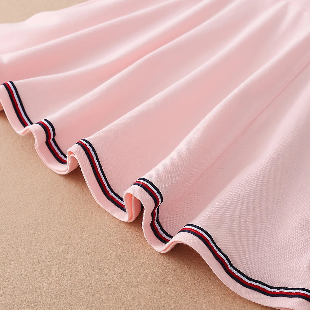 Kinder Mädchen Sportkleider Baumwolle Umlegekragen Tenniskleid 2023 Neues Sommer Kurzarm Golfkleid für Kinder