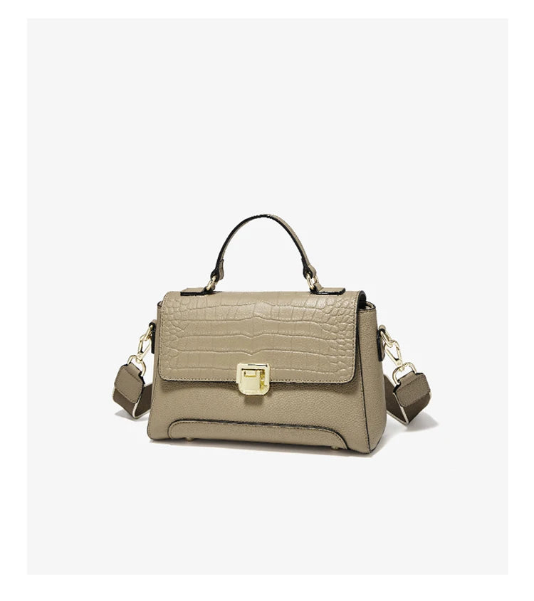 Damen Schultertasche aus Echtem Leder Simple Crossbody