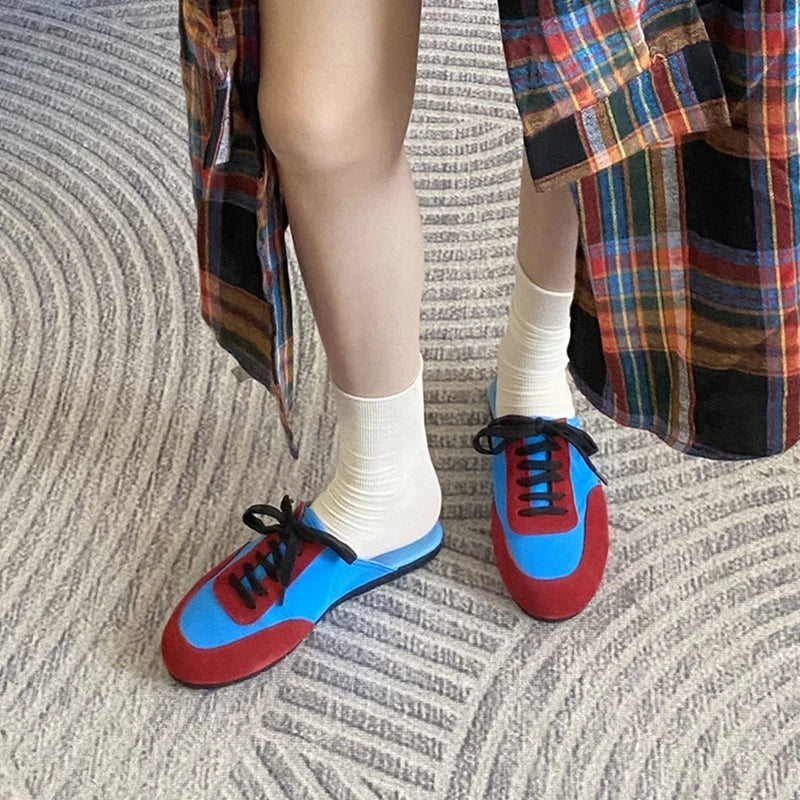 Damen Hausschuhe Flach Geschlossene Zehen Slip-On