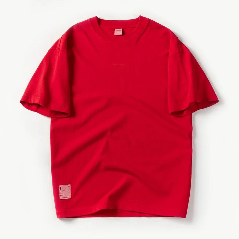 Herren T-Shirt aus Baumwolle im lässigen O-Ausschnitt mit solidem Design