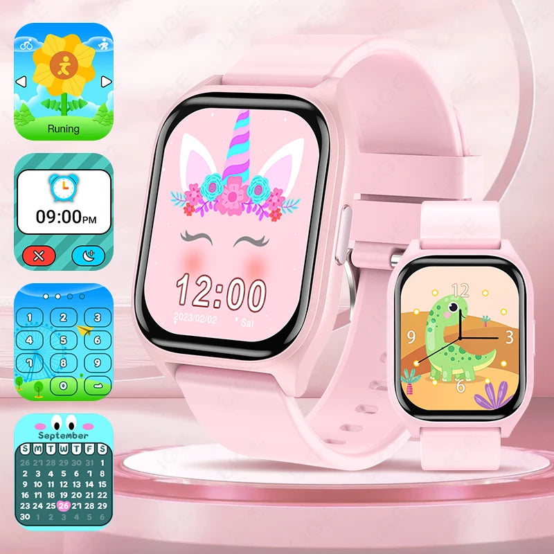 LIGE Kinder Smartwatch Kinder Lernkarte Hörbuch Aufnahmespiele Jungen Mädchen Uhr Student Kalorien Sport Neue Smartwatch