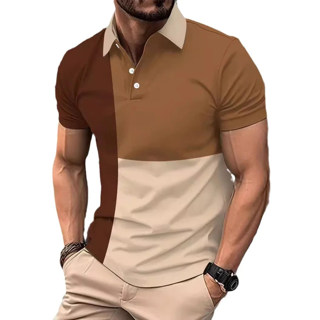 Sommerliches Polohemd mit Farbblock-Design und atmungsaktivem, bequemem Kurzarm – ideal für legere Anlässe