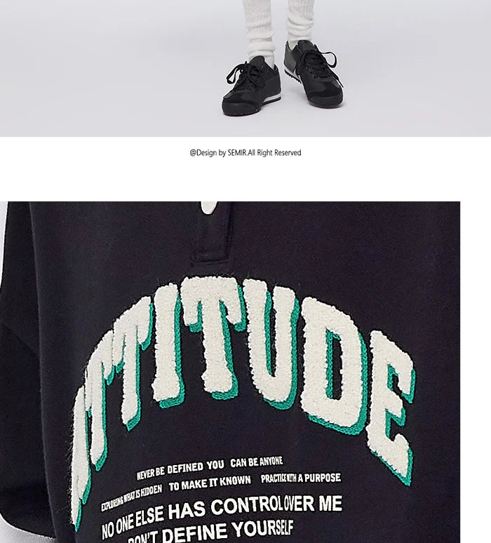 Semir 2024 POLO Shirt Frauen Oversize Brief gedruckt Kontrast Farbe Sport Mode grundlegende Neue Frühling Tops Shirt