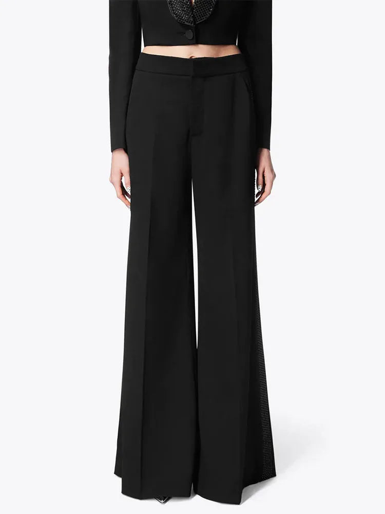 Eleganter Damen-Blazer mit Reverskragen und langen Ärmeln – Patchwork-Design und einreihiger Verschluss für einen lässigen Look.