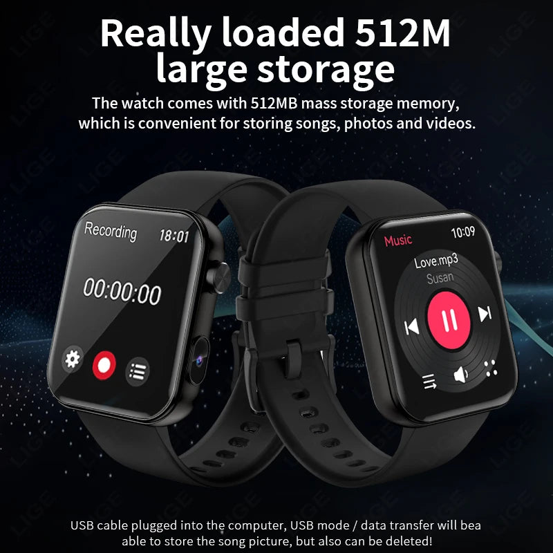 Smartwatch für Männer und Frauen mit HD Kamera und Bluetooth-Anruffunktion