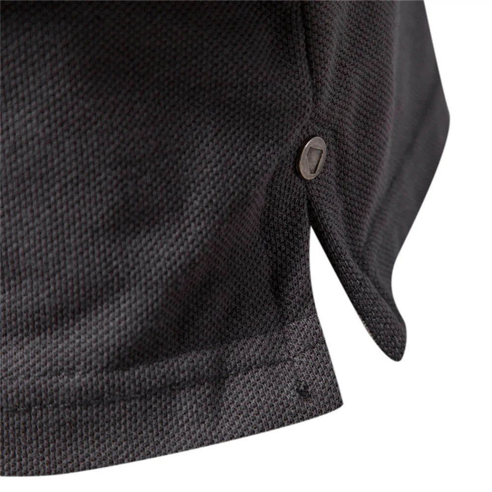 Herren Polo Shirt aus Baumwolle im gestreiften Multicolor Patchwork Design mit Kurzarm