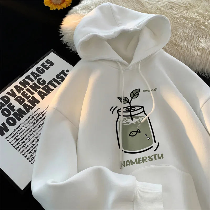 Herren Hoodies mit kawaii Cartoon Grafik im y2k Streetwear Stil