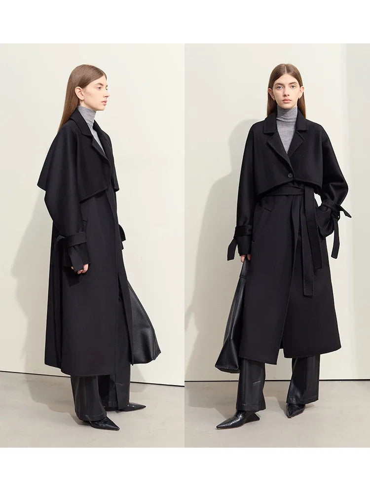 Damen Weste für den Winter im lässigen Look mit Gürtel und Taschen