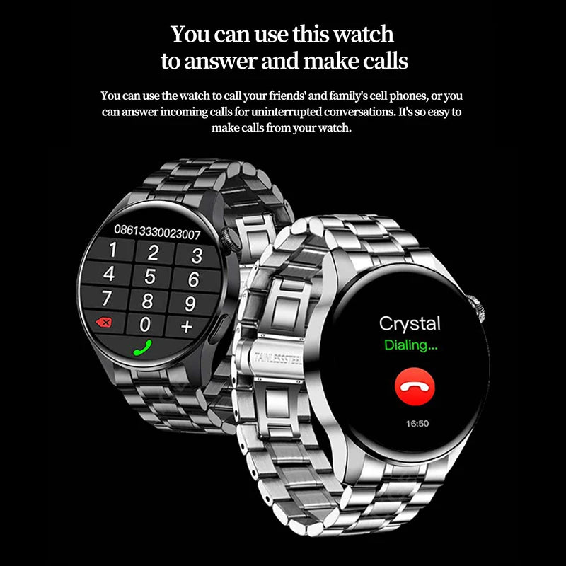 Männer Smartwatch mit Bluetooth Anruf und Fitness Herzfrequenz Monitor
