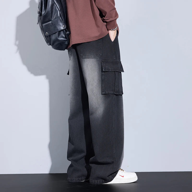 Herren Baggy Jeans im Y2K Cargo Style mit weitem Bein und Taschen