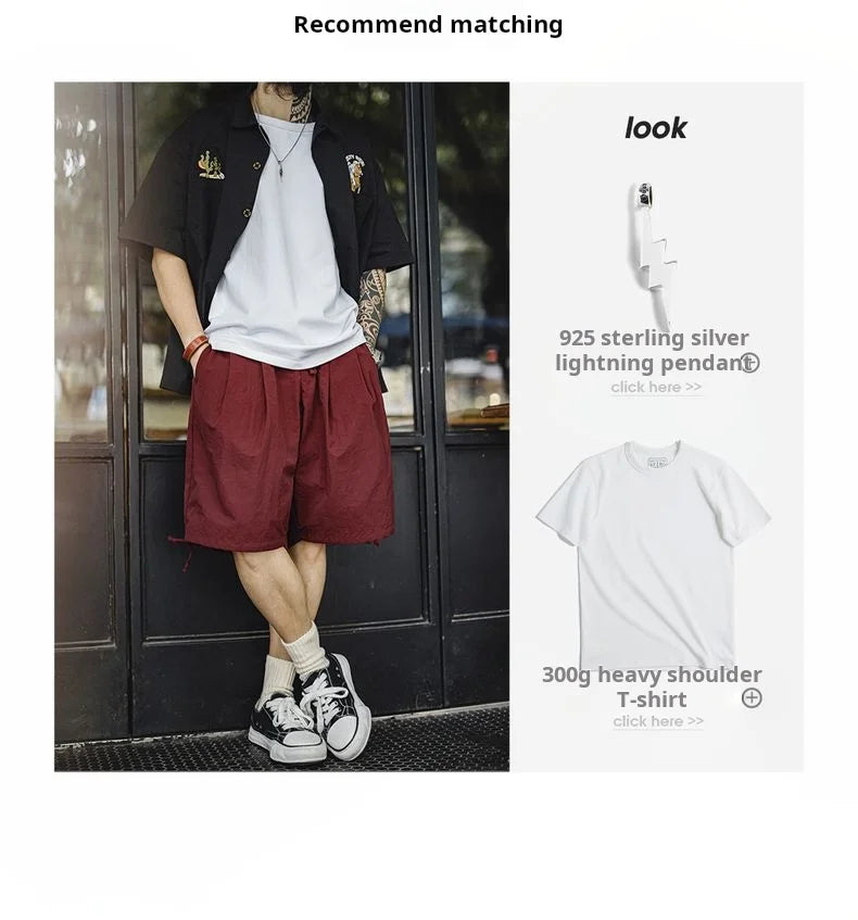 Herren Cargo-Shorts mit besticktem Navajo-Muster und elastischen Taillentaschen