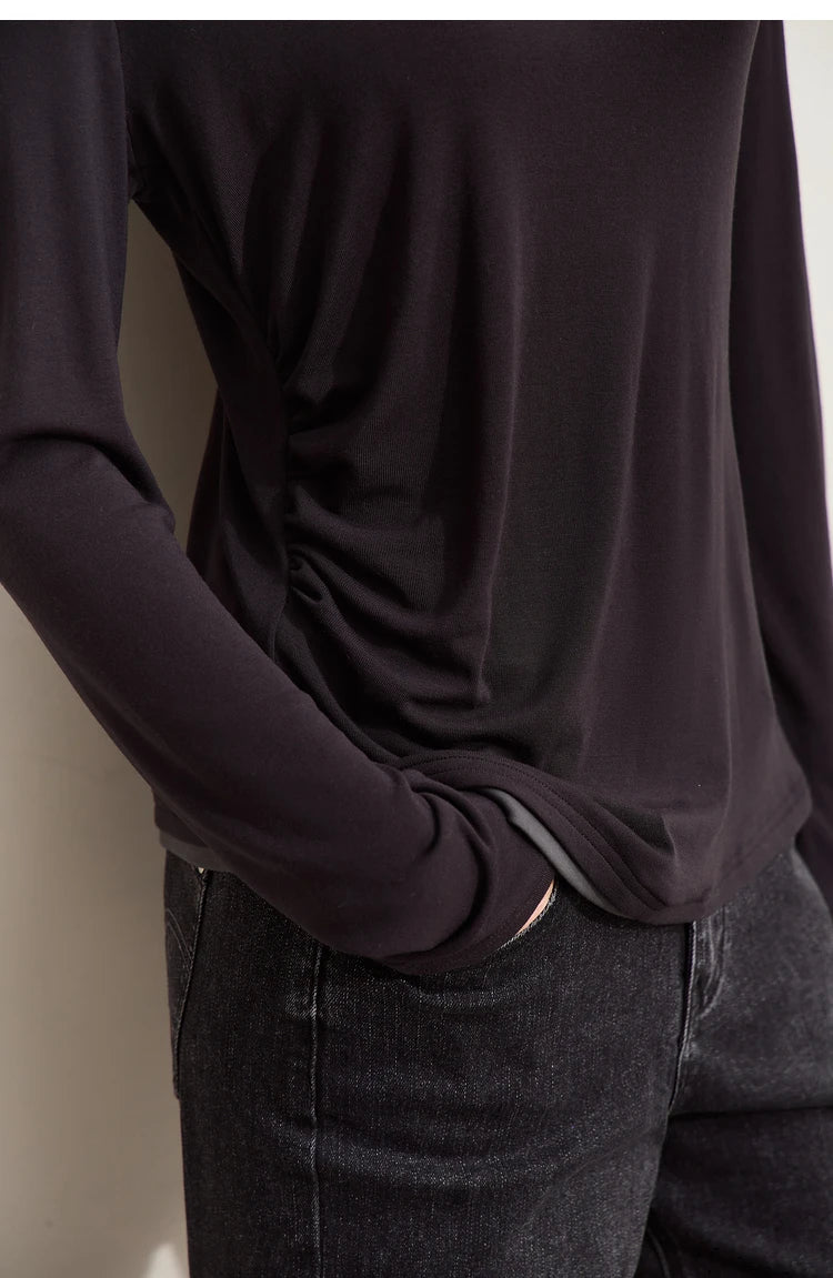Damen T-Shirts im Minimalismus-Stil mit Patchwork für den Herbst 2024
