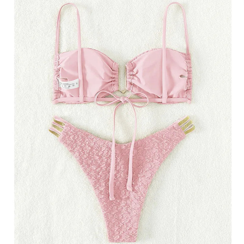 Floraler Bikini-Set mit Push-up-Effekt – Sexy Bademode für Damen am Strand oder Pool