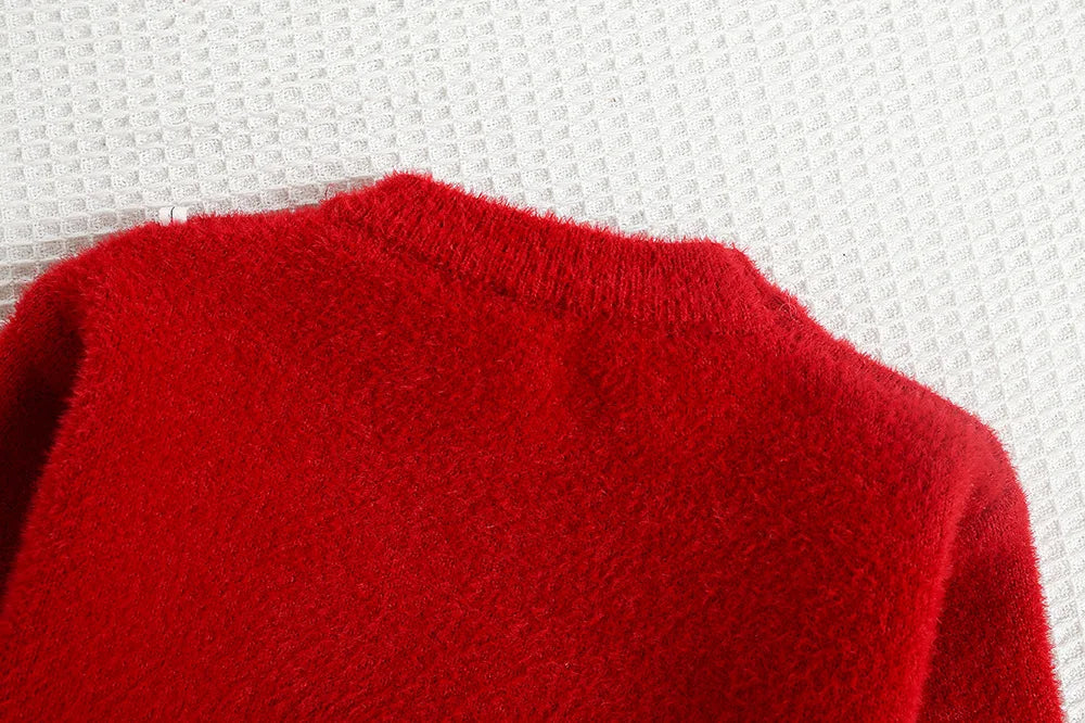 Mädchen Pullover mit niedlichem Bogen und Perlen für die Herbstsaison