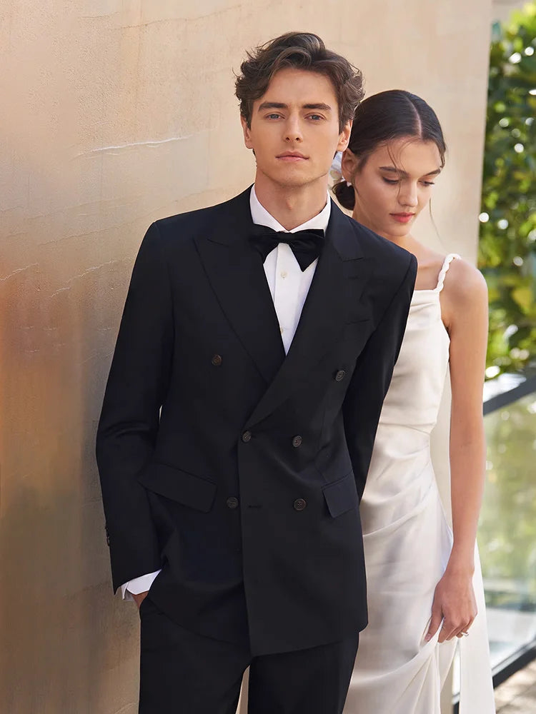 Schmal geschnittener Herrenanzug-Blazer mit grauen Streifen und 2-Knopf-Einreiher – ideal für Partys und Hochzeiten, Größe 48