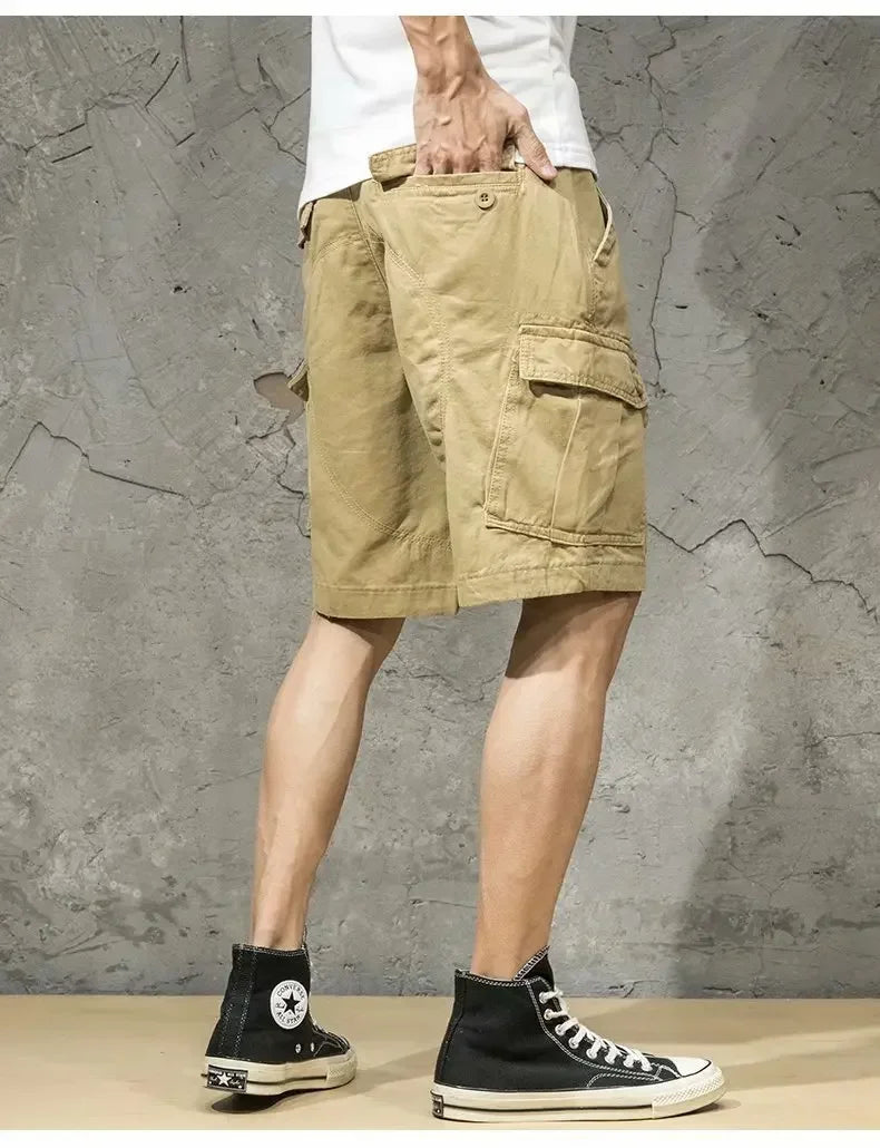 Leichte Herren-Sommershorts aus atmungsaktivem Leinen für Outdoor-Aktivitäten