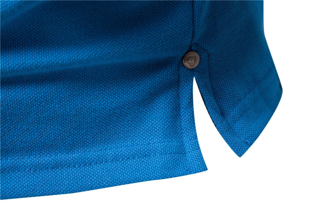 Herren Polo-Shirt aus Baumwolle mit Kurzarm im Patchwork-Stil