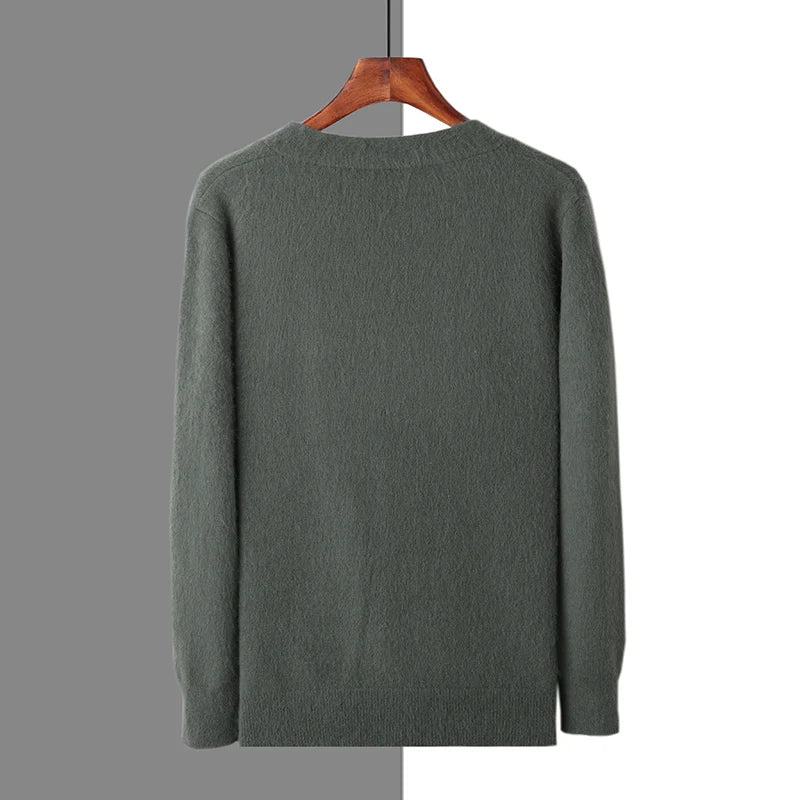 Herren Strickjacke Frühling und Herbst Basic Nerz Kaschmir pullover Herren große lose V-Ausschnitt Strick mantel reine Farbe Freizeit jacke Tops