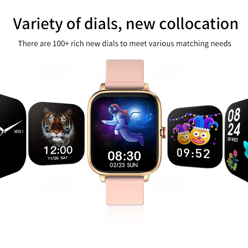 LIGE Anruf Smart Uhr Für Xiaomi DIY Uhr Gesicht 1,69 "Full Touch Screen Sport Fitness Armband Bluetooth Musik Smartwatch uhr