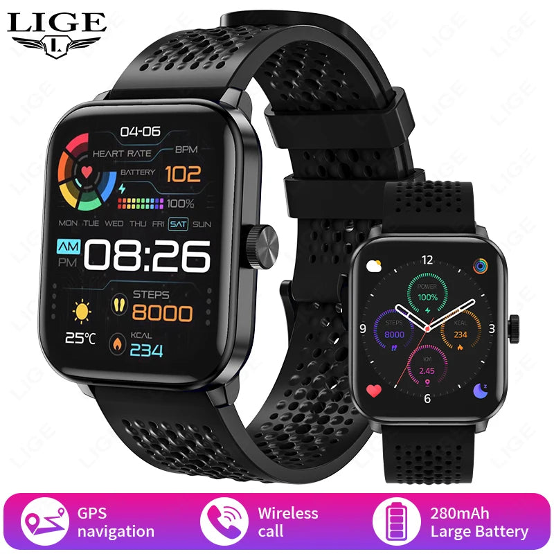 LIGE Neue Outdoor-Sport GPS Smart Uhr Männer 1,83 "HD Bildschirm Machen Erhalten Telefon Anrufe Gesundheit IP68 Wasserdicht Mann smartwatch 2025