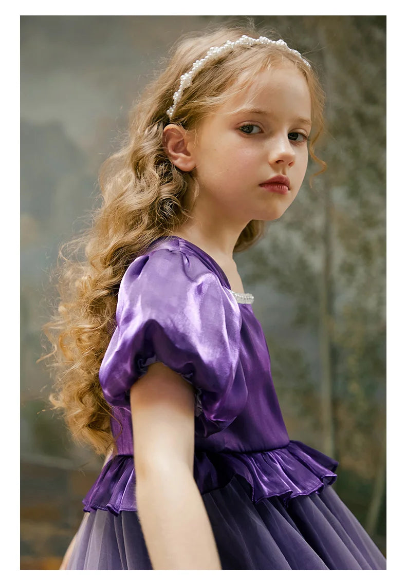 Ärmelloses Sommerkleid aus 100% Baumwolle in Grün für Mädchen – Prinzessinnen-Design, ideal für Geburtstagsfeiern, 80 cm