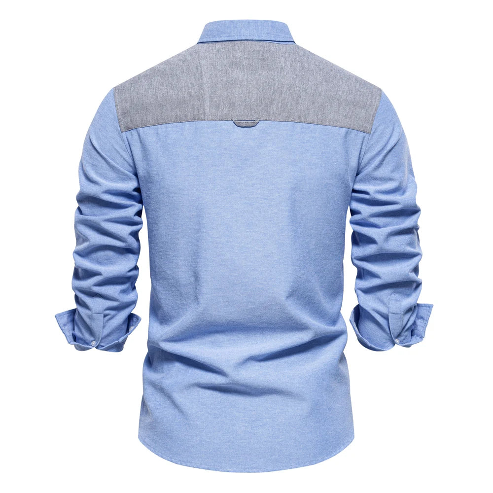 Herren Oxford Hemd aus Baumwolle mit langen Ärmeln für Casual-Look