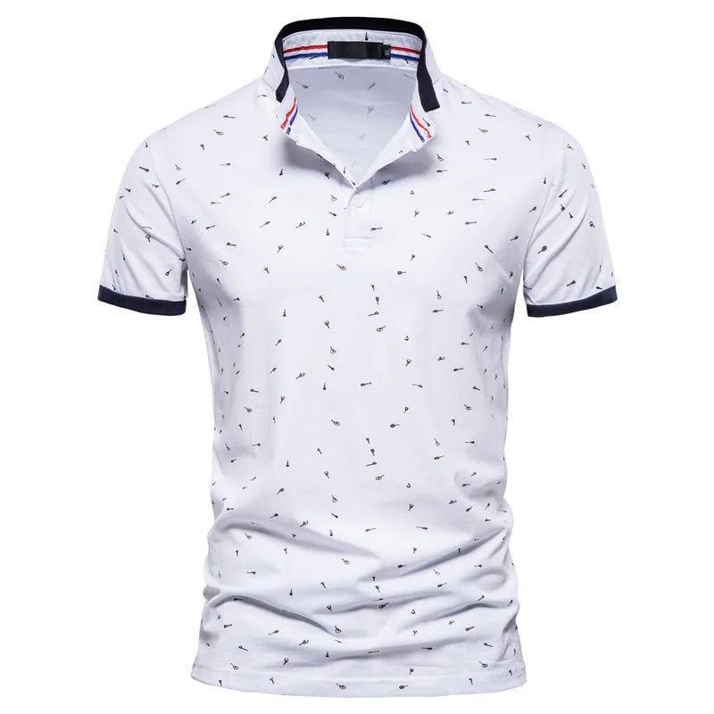 Herren Polo-Shirt im Casual-Stil mit Stehkragen aus Baumwolle