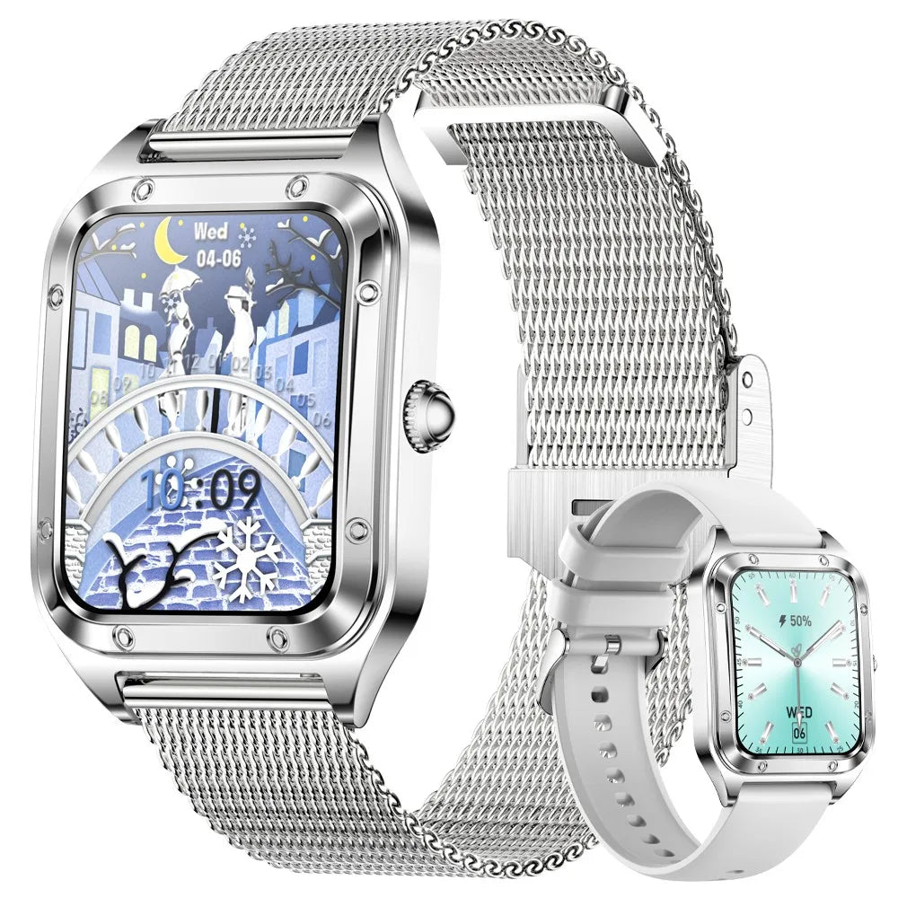 Damen Smartwatch mit 1,57 Zoll Full Touch Screen und Gesundheits-Tracker