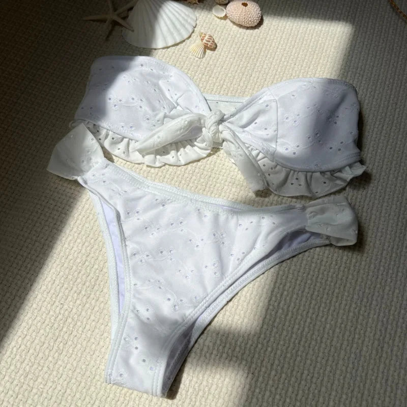 Gestreiftes sexy Bikini-Set mit Push-up-Effekt – ideal für Strand und Pool