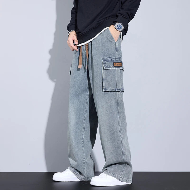 Herren Baggy Jeans im Y2K Cargo Style mit weitem Bein und Taschen