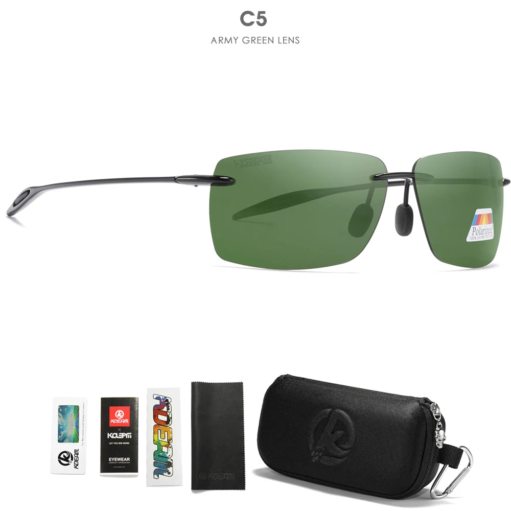 Sonnenbrille randlos rechteckig polarisiert TR90 UV400 ultraleicht Sport