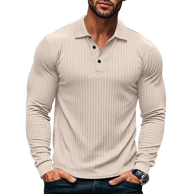 Hochwertiges Herren-Polohemd mit Waffelstruktur und Shirtkragen – Sommerliches, einfarbiges Design mit kurzen Ärmeln