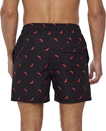 Herren-Badeshorts mit Farbverlauf, schnelltrocknend, mit Reißverschlusstaschen und Mesh-Futter – modische Schwimmshorts für den Strand
