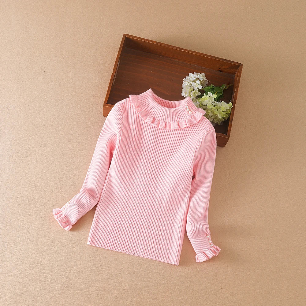Mädchen Pullover 2024 Neue Winter Kinder Kleidung Kinder Tops Warme Strickwaren Kinder Pullover Baby Mädchen Rollkragen Pullover