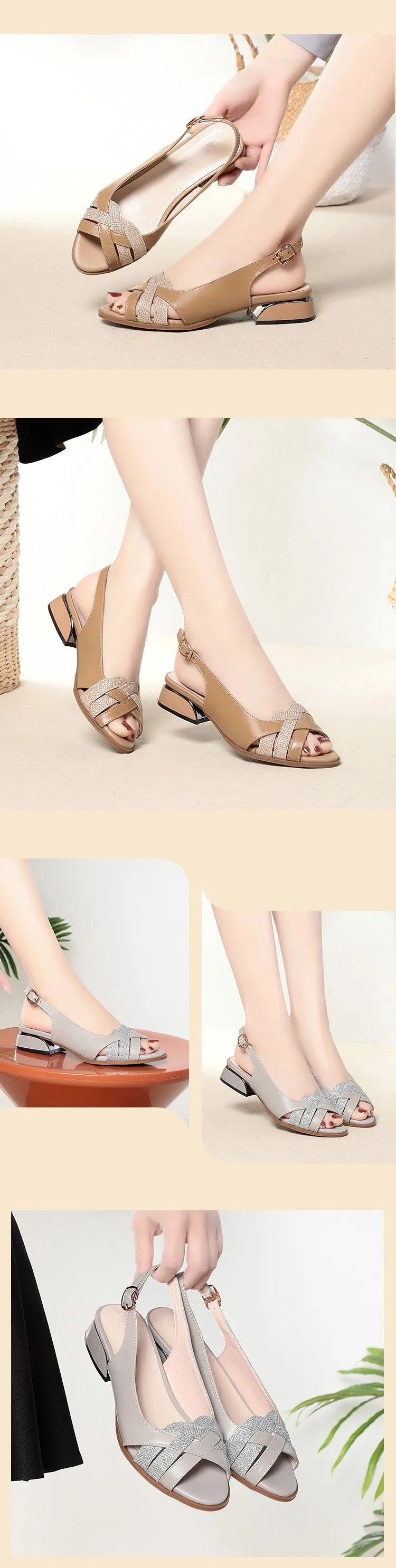 AIYUQI Sandalen Frauen Sommer 2024 Neue Echtes Leder frauen Sandalen Große Größe Fishmouth Mode Kleid Frauen Sandalen