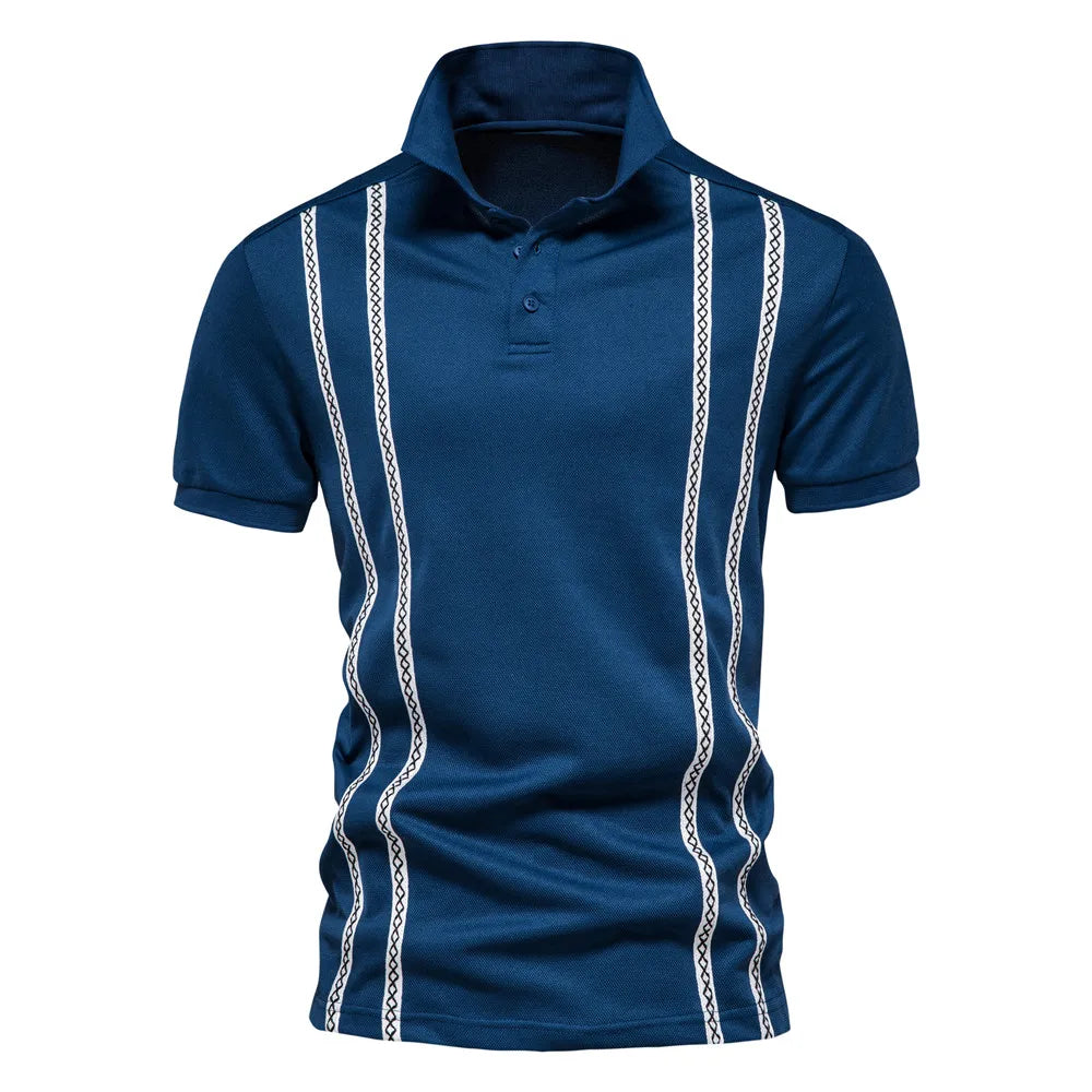 Herren Poloshirt mit V-Ausschnitt im einfarbigen, klassischen Stil