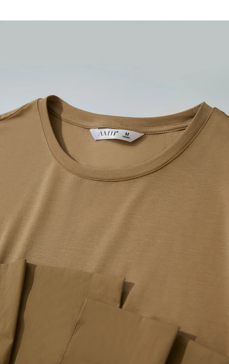 Damen T-Shirt im minimalistischen Stil mit lässigem Komfort und geradem Spleißen