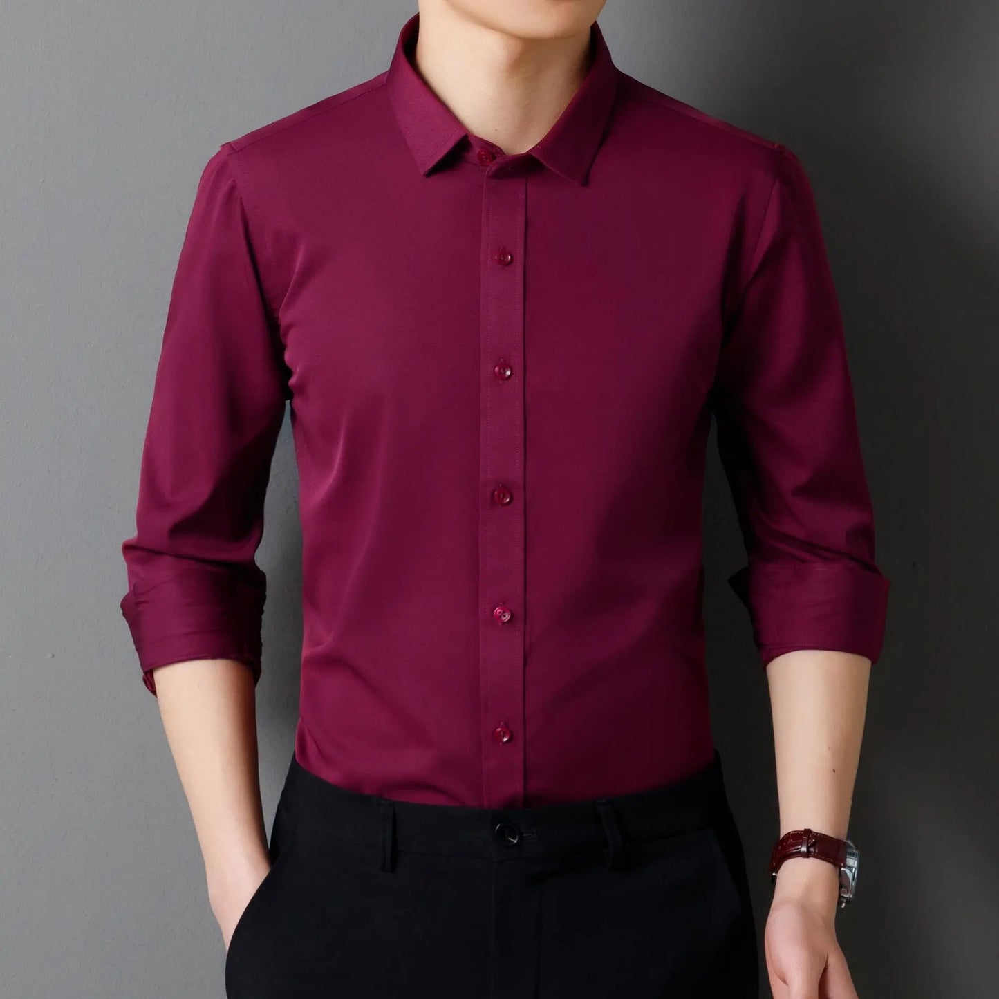 Modisches Herren-Langarmshirt mit Stehkragen und Print – lässiger Pullover für den Alltag
