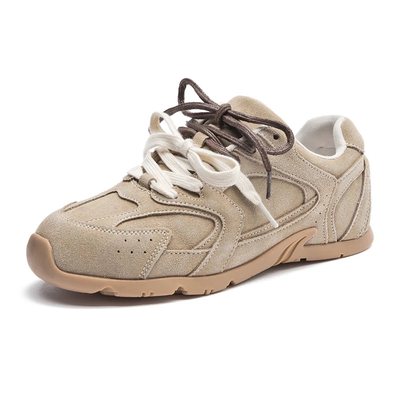 AIYUQI frauen Turnschuhe 2025, Neue Nicht-slip Deutsch Training Schuhe Für Frauen Flache Große-größe Echtes Leder Laufschuhe weibliche Schuhe