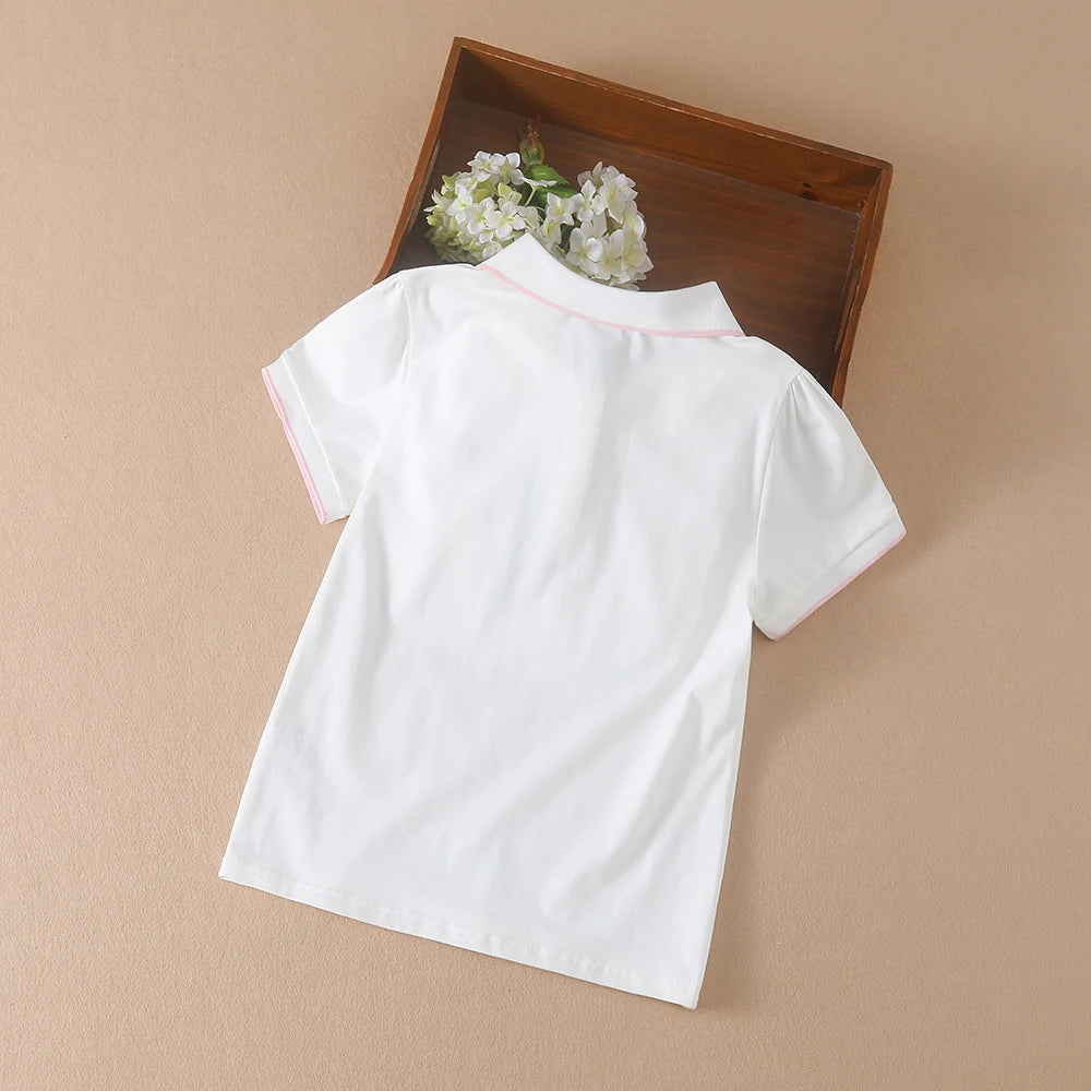 Mädchen T-Shirts neue Sommer Kurzarm Baumwolle Top Freizeit hemd Kinder kleidung hochwertige T-Shirt für 5-12 Jahre