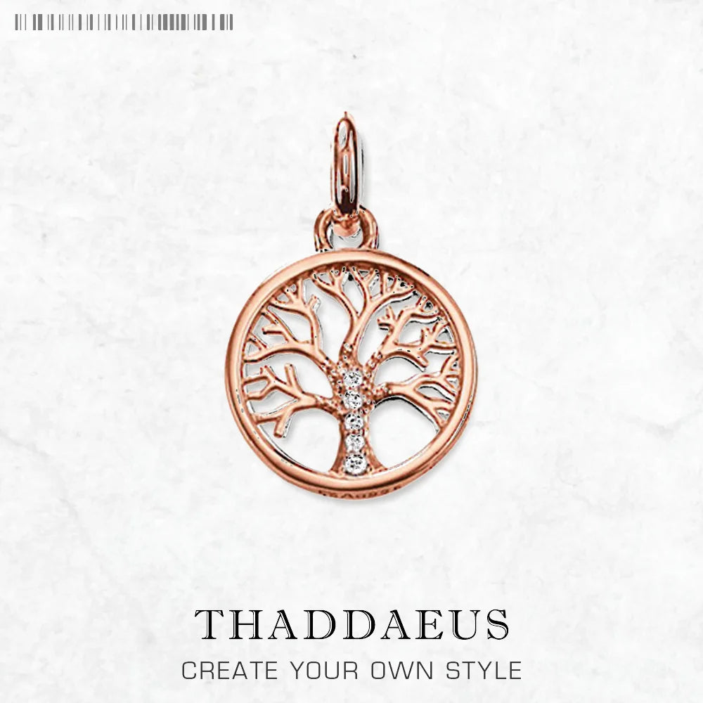 Damen-Charm-Anhänger kleiner Baum romantisch Frühling aus Sterlingsilber