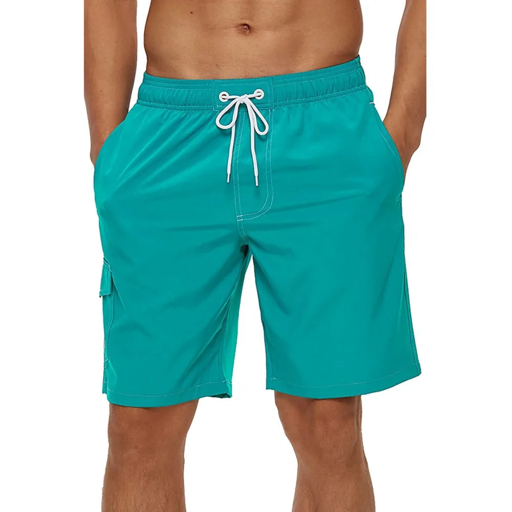 Herren-Badeshorts mit Reißverschlusstaschen und Mesh-Futter – schnelltrocknend für Strand und Sport