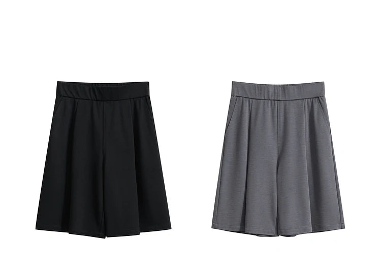 Damen Shorts im Minimalismus-Stil mit elastischer Taille für den Sommer
